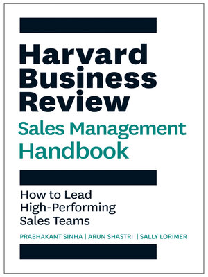 cover image of Harvard Business Review Sales Management Handbook